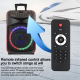 Enceinte Karaoké Portable Bluetooth 80 W Avec 2 Micros UHF Éclairage RGB Et Batterie 6 À 12 H Sur Roulettes - www.yonis-shop.com