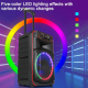 Enceinte Karaoké Portable Bluetooth 80 W Avec 2 Micros UHF Éclairage RGB Et Batterie 6 À 12 H Sur Roulettes - www.yonis-shop.com
