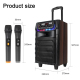 Enceinte Karaoké Portable Bluetooth Sur Roues 40 W Avec 2 Micros Sans Fil UHF Woofer 8 Pouces Et LED RGB - www.yonis-shop.com