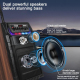 Enceinte Karaoké Portable Bluetooth Sur Roues 40 W Avec 2 Micros Sans Fil UHF Woofer 8 Pouces Et LED RGB - www.yonis-shop.com