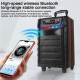 Enceinte Karaoké Portable Bluetooth Sur Roues 40 W Avec 2 Micros Sans Fil UHF Woofer 8 Pouces Et LED RGB - www.yonis-shop.com