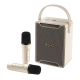 Enceinte Bluetooth Karaoké Portable Avec Deux Microphones Lumières Colorées Et Batterie 2000 mAh - www.yonis-shop.com