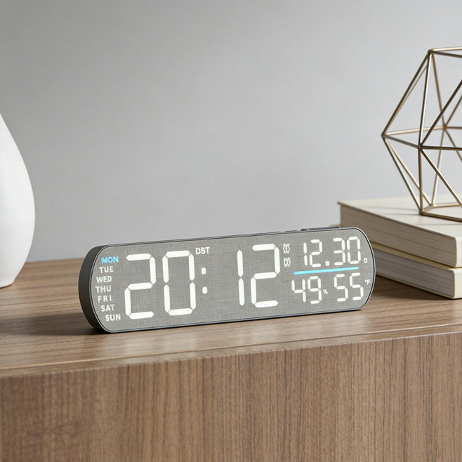 Réveil Numérique LED Double Alarme Avec Température Affichage Date Et Jour Écran Réglable Par USB 马会 - www.yonis-shop.com