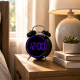 Réveil Digital À Double Cloche Très Sonore Avec Anneau LED Lumineux USB Et Piles Pour Chevet - www.yonis-shop.com