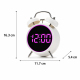 Réveil Digital À Double Cloche Très Sonore Avec Anneau LED Lumineux USB Et Piles Pour Chevet - www.yonis-shop.com