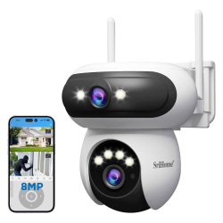 Caméra De Surveillance Extérieure Sans Fil WiFi Double Objectif 8MP Avec Suivi Humain Et Vision Nocturne Couleur - www.yonis-...