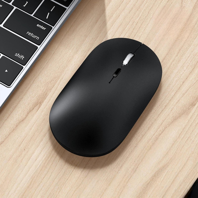 Souris Sans Fil Rechargeable Silencieuse Bluetooth 5.0 Et 2.4G USB-C 3 DPI Molette Aluminium 3D Affichage 2 - www.yonis-shop.com