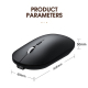 Souris Sans Fil Rechargeable Silencieuse Bluetooth 5.0 Et 2.4G USB-C 3 DPI Molette Aluminium 3D Affichage 2 - www.yonis-shop.com