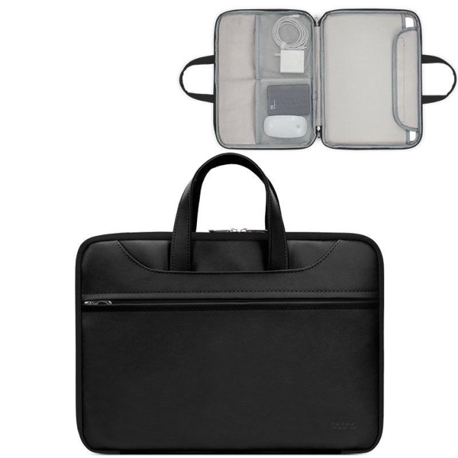 Sacoche Ordinateur Portable 13 À 13,3 Pouces Imperméable En Cuir PU Ouverture À 180° Doublure Suédée Pour Voyage - www.yonis-...