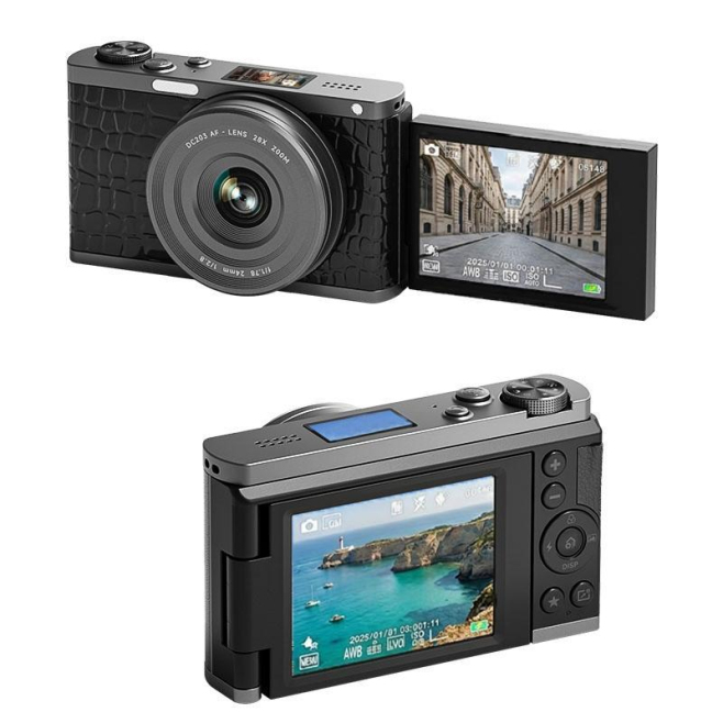 Appareil Photo Numérique Hybride 4K 68 MP Pour Selfies Écran Orientable Viseur Réglable Zoom 28x - www.yonis-shop.com