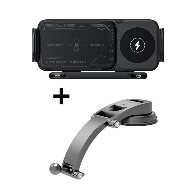 Support De Téléphone Voiture Avec Chargeur Sans Fil 15W Rotation 90° Fixation Ventilation Et Tableau De Bord - www.yonis-shop...