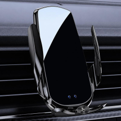 Support Téléphone Voiture Chargeur Sans Fil Magnétique Détection Infrarouge 360° Jusqu’à 15 W Compatible Avec Coque