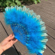 Éventail À Main À Plumes Vintage Pour Mariage Et Cosplay Blanc Avec Paillettes Dorées 14 Baleines 23 X 42 Cm - www.yonis-shop...