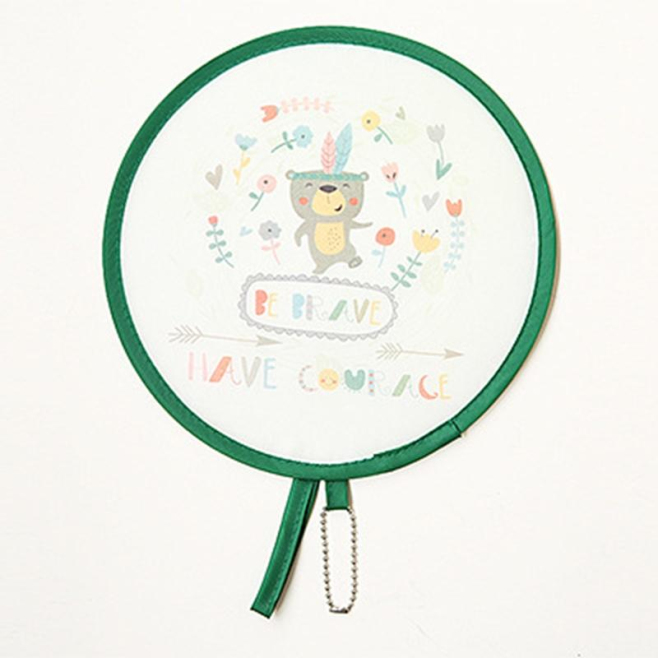 Éventail Pliable Enfant Portable Rond Motif Cactus 56 g Polyester Ouverture 21 cm Fait Main - www.yonis-shop.com
