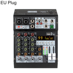 Table De Mixage Audio 4 Canaux Pour Enregistrement Bluetooth USB Alimentation Fantôme 48 V 99 Effets De Réverbération