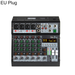 Table De Mixage Audio Pour Enregistrement 6 Canaux Bluetooth USB 99 Effets De Réverbération Alimentation Fantôme 48 V