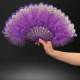 Éventail À Main À Plumes Vintage Pour Mariage Et Cosplay Blanc Avec Paillettes Dorées 14 Baleines 23 X 42 Cm - www.yonis-shop...
