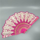 Éventail Pliant De Scène Pour Danse Spectacle Et Anime En Dentelle Rouge Rose 23 X 42 Cm 14 Armatures Plastique - www.yonis-s...