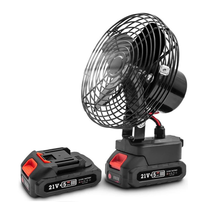 Ventilateur Portable Rechargeable Pour Extérieur À Deux Batteries 1500 mAh Deux Vitesses Et Indicateur De Charge - www.yonis-...