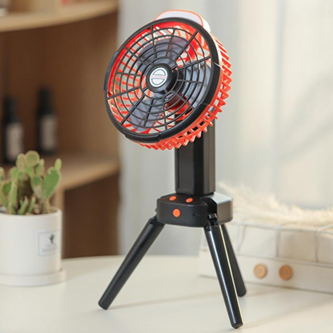 Ventilateur De Camping Rechargeable USB-C Avec Trépied Pliable Éclairage LED Batterie 7800 mAh Oscillation 270° - www.yonis-s...