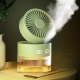 Mini Ventilateur De Bureau USB Avec Brumisation Réservoir 350 Ml Pliable Silencieux Et Veilleuse LED