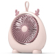 Ventilateur De Bureau USB Rechargeable Avec Oreilles Animales 3 Vitesses Silencieux Rose 1200 mAh