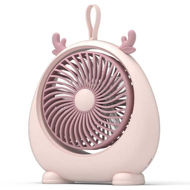 Ventilateur De Bureau USB Rechargeable Avec Oreilles Animales 3 Vitesses Silencieux Rose 1200 mAh - www.yonis-shop.com