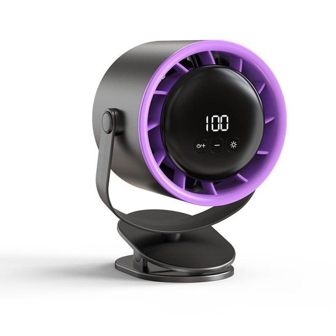 Ventilateur De Bureau Rechargeable À Pince 100 Vitesses Avec Écran Numérique Batterie 4000mAh Orientation 360 Degrés - www.yo...