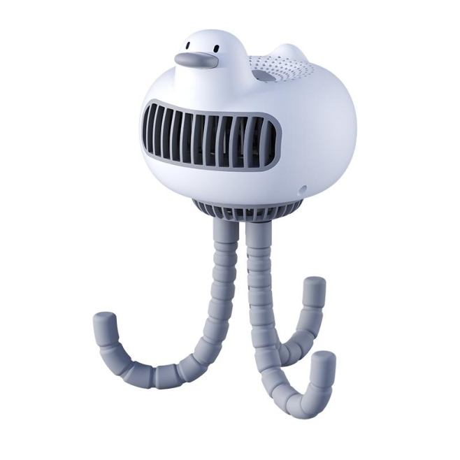 Ventilateur De Poussette Portable Silencieux Sans Pales À Tête Oscillante USB Batterie 3600 mAh 3 Vitesses Clip Support Aroma...