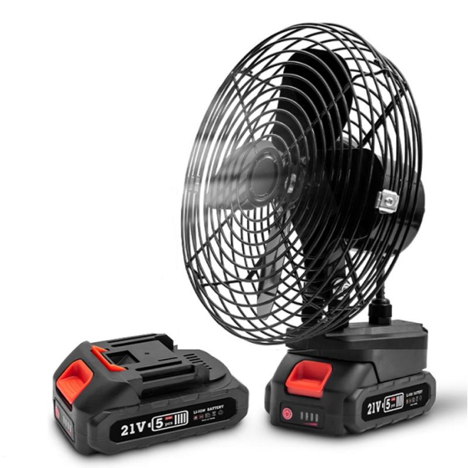 Ventilateur Portable Rechargeable Pour Extérieur 8 Pouces Avec Deux Batteries 3000 mAh Deux Vitesses Et Affichage De Charge -...