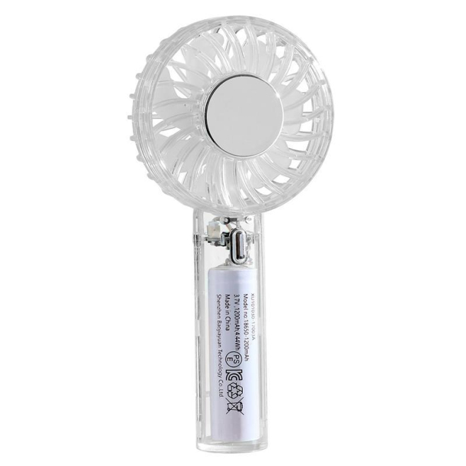 Ventilateur Portable USB À Main Transparent 3 Vitesses Batterie 1200 mAh Rechargeable Type C Silencieux - www.yonis-shop.com