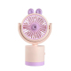 Mini Ventilateur De Bureau Et À Main USB Rechargeable Lapin Rose Avec Angle De Vent Réglable