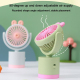 Mini Ventilateur De Bureau Et À Main USB Rechargeable Lapin Rose Avec Angle De Vent Réglable - www.yonis-shop.com