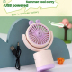 Mini Ventilateur De Bureau Et À Main USB Rechargeable Lapin Rose Avec Angle De Vent Réglable - www.yonis-shop.com