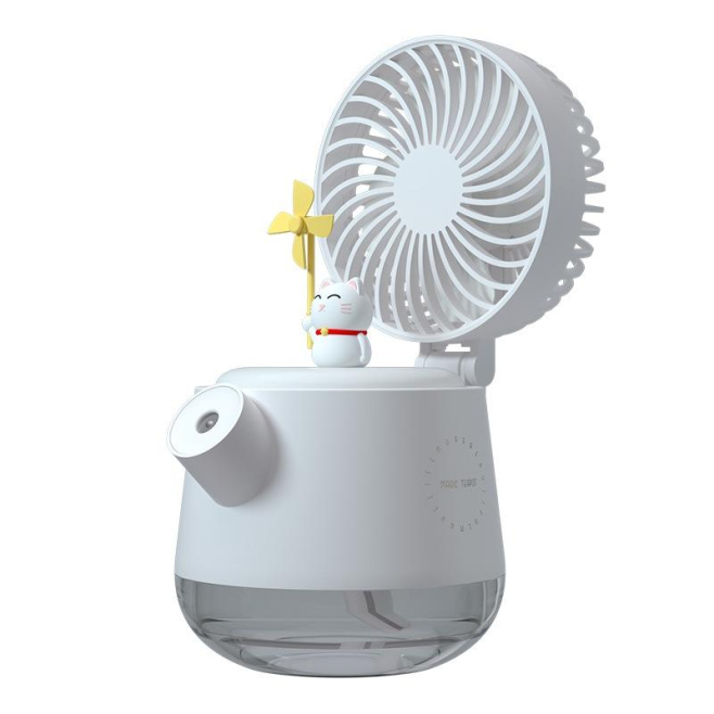 Ventilateur De Bureau USB Avec Brumisation 3 Vitesses Lumière Nocturne Réservoir 330 Ml Angle Réglable - www.yonis-shop.com