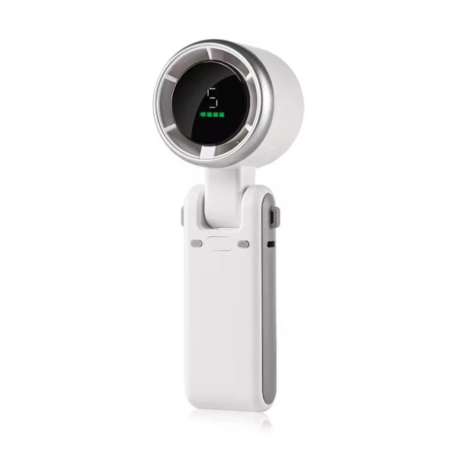 Ventilateur Turbo Portable Pliable À Main Et De Bureau 5 Vitesses Moteur Sans Balais Écran Numérique Batterie 3600mAh Type C ...