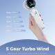 Ventilateur Turbo Portable Pliable À Main Et De Bureau 5 Vitesses Moteur Sans Balais Écran Numérique Batterie 3600mAh Type C ...