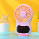 Mini Ventilateur De Bureau USB Avec Horloge Silencieux Portable Batterie 800 mAh - www.yonis-shop.com