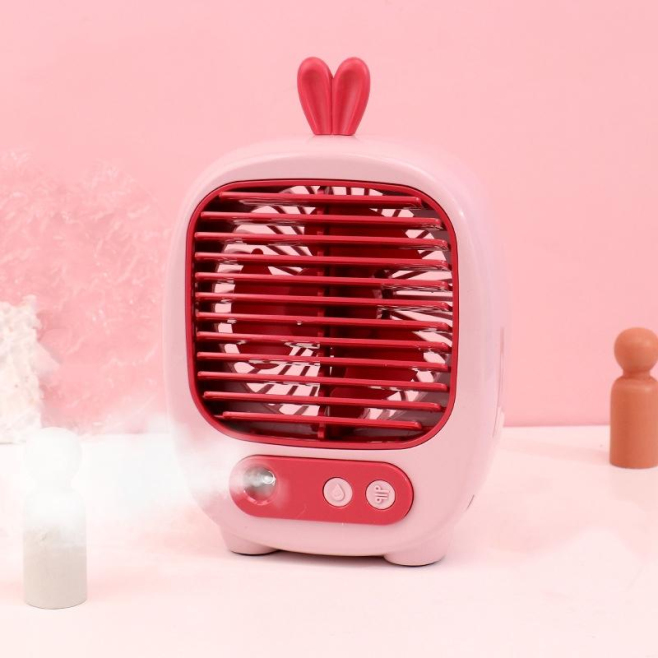 Ventilateur De Bureau Portable Avec Brumisation USB Rechargeable 3 Vitesses Angle Réglable Batterie 1200 mAh - www.yonis-shop...