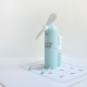 Mini Ventilateur Brumisateur Portable USB Avec Support Pour Téléphone Format Compact Beige ABS Silicone 120 g - www.yonis-sho...