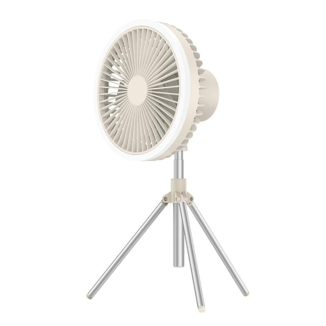 Ventilateur De Camping Portable 10000 mAh Avec Trépied Réglable Tête Orientable Lumière Colorée Et Télécommande - www.yonis-s...