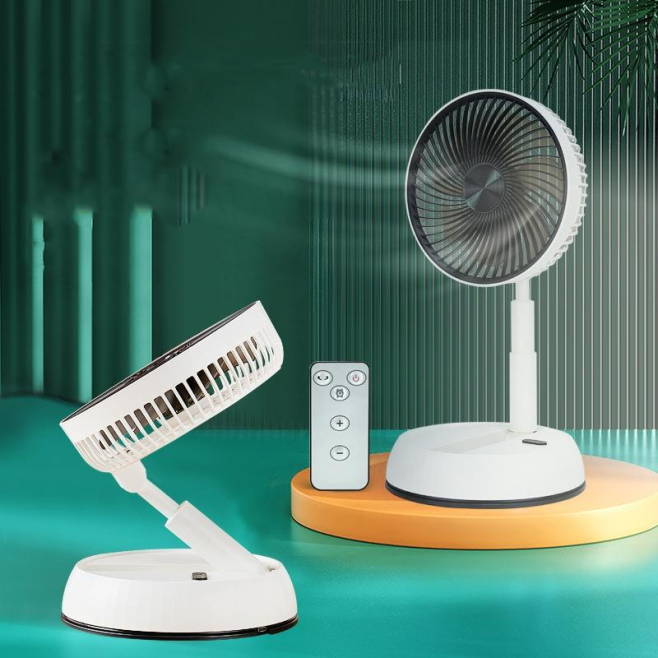 Ventilateur Portable Pliable Télescopique Rechargeable 6000 mAh Avec Télécommande Oscillant Et Moteur Sans Balais - www.yonis...