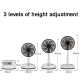Ventilateur Portable Pliable Télescopique Rechargeable 6000 mAh Avec Télécommande Oscillant Et Moteur Sans Balais - www.yonis...