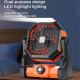 Ventilateur Portable Rechargeable USB Pour Camping Avec Lampe LED Batterie 5200 mAh 4 Vitesses 26 dB - www.yonis-shop.com
