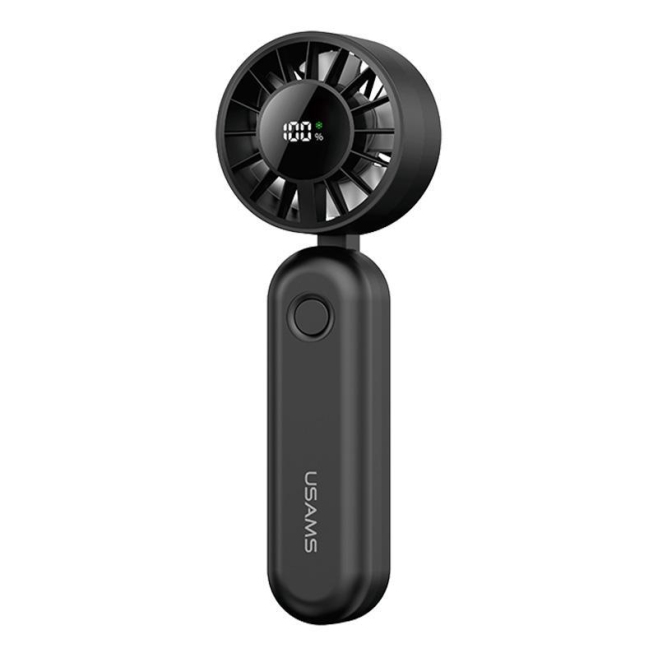Mini Ventilateur Portable Pliable À Main Et De Bureau Avec Affichage Numérique 5 Vitesses Et Batterie 1200 mAh - www.yonis-sh...