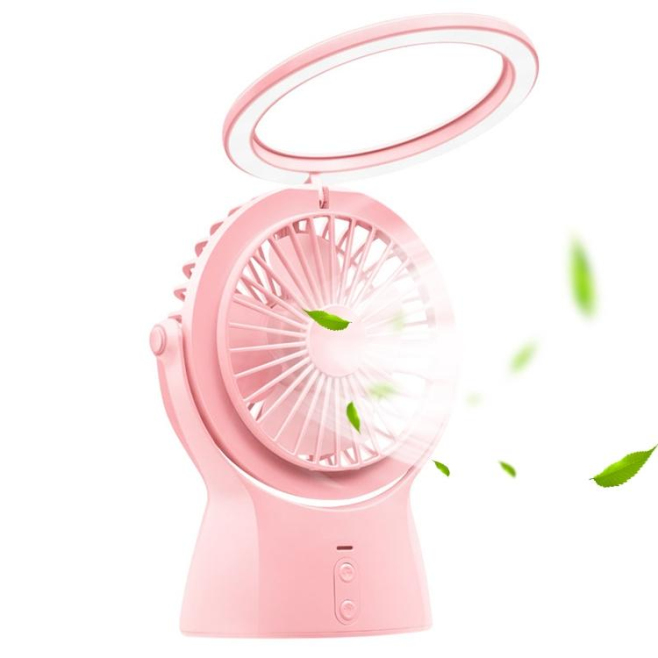 Ventilateur De Bureau Portable Rechargeable USB Silencieux Avec Lampe D’Ambiance À 3 Éclairages Réglables - www.yonis-shop.com