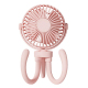 Ventilateur Portable Flexible Sur Pied 2000mAh Rose Moteur Silencieux 3 Vitesses Hélice Rotative 105mm - www.yonis-shop.com