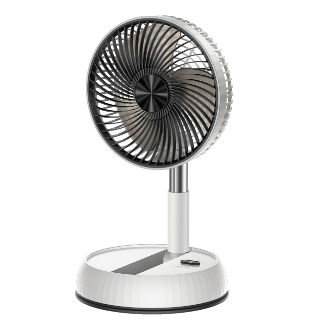 Ventilateur De Sol Pliable Télescopique 5 W À Batterie 6000 mAh Rechargeable Par USB Type C - www.yonis-shop.com