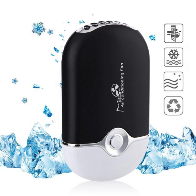Mini Climatiseur Portable USB Rechargeable Avec Ventilateur Double Mode Refroidissement 2 À 4 Degrés Format Compact 12x7x3 cm...