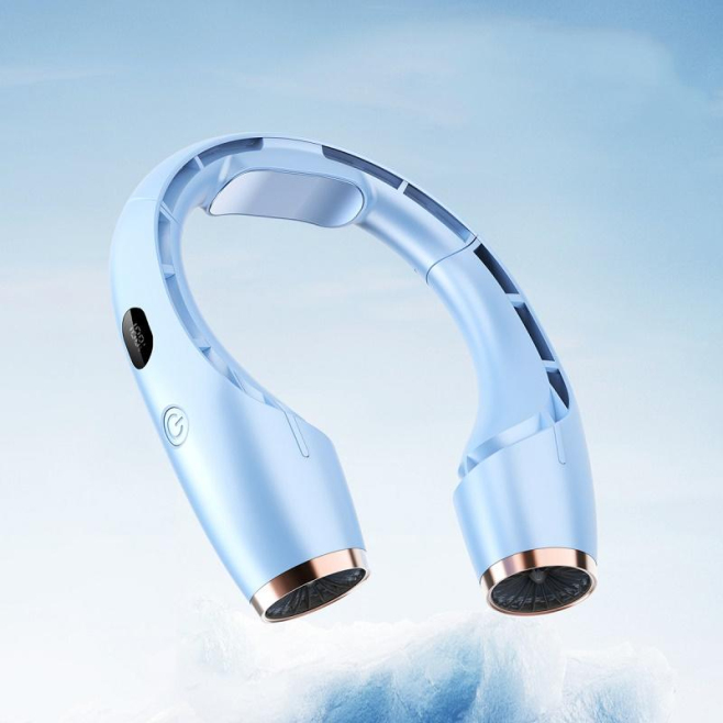 Ventilateur De Cou Sans Pales USB Rechargeable Avec Refroidissement Semi Conducteur 4000 mAh 8 Heures 3 Vitesses - www.yonis-...